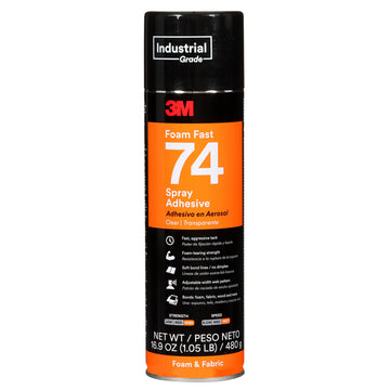 3M Foam Fast 74 Spray Adhesive Clear, (Net Fill: 16.9 fl Ounce)(Pack of 1)